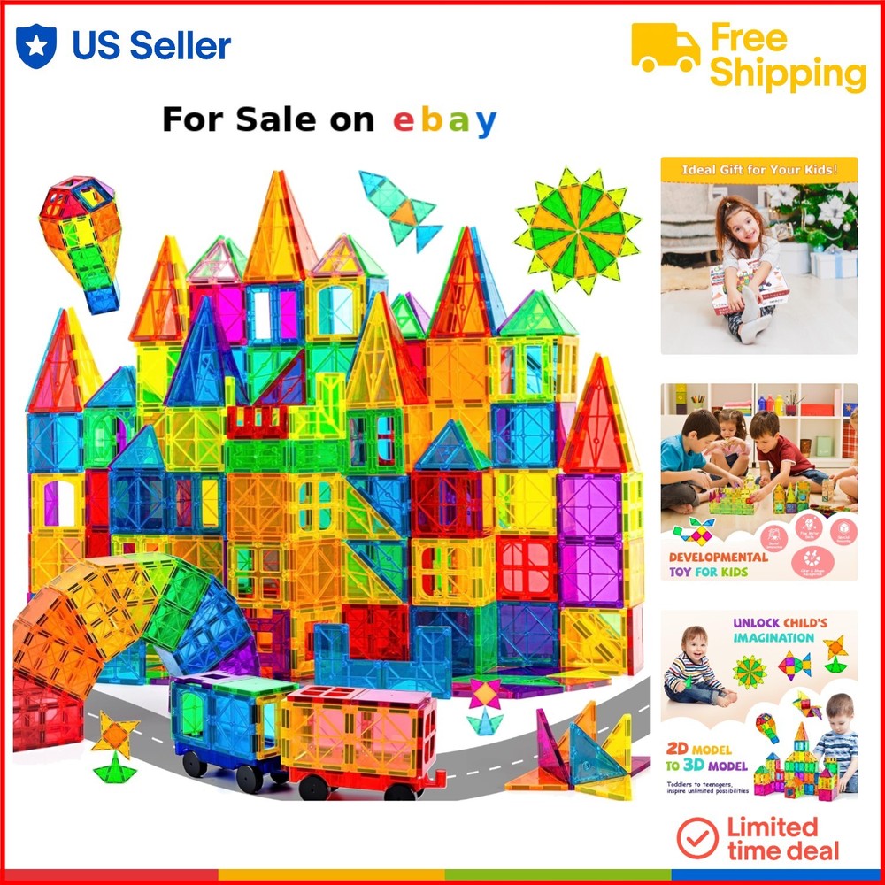 120 Pcs Magnetic Building Blocks STEM Educational Toy for Kids Age 3+ Boost Creativity & Learning