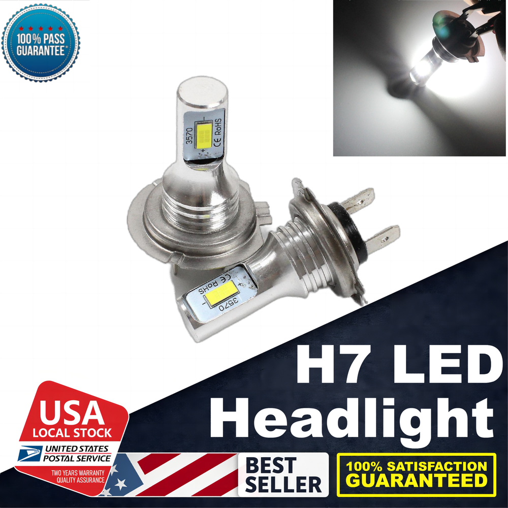 2x LED Fog Light Bulbs H7 Super Bright White 6000k For Chrysler Crossfire 04-08