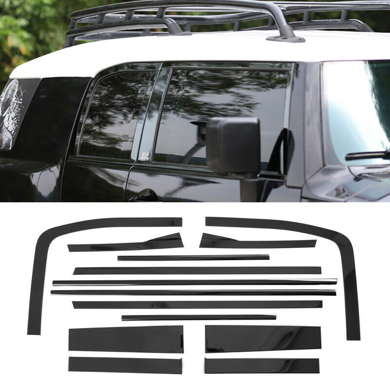 Black titanium Car Window Frame Sill Trim Cover For Toyota FJ Cruiser 2007-2020