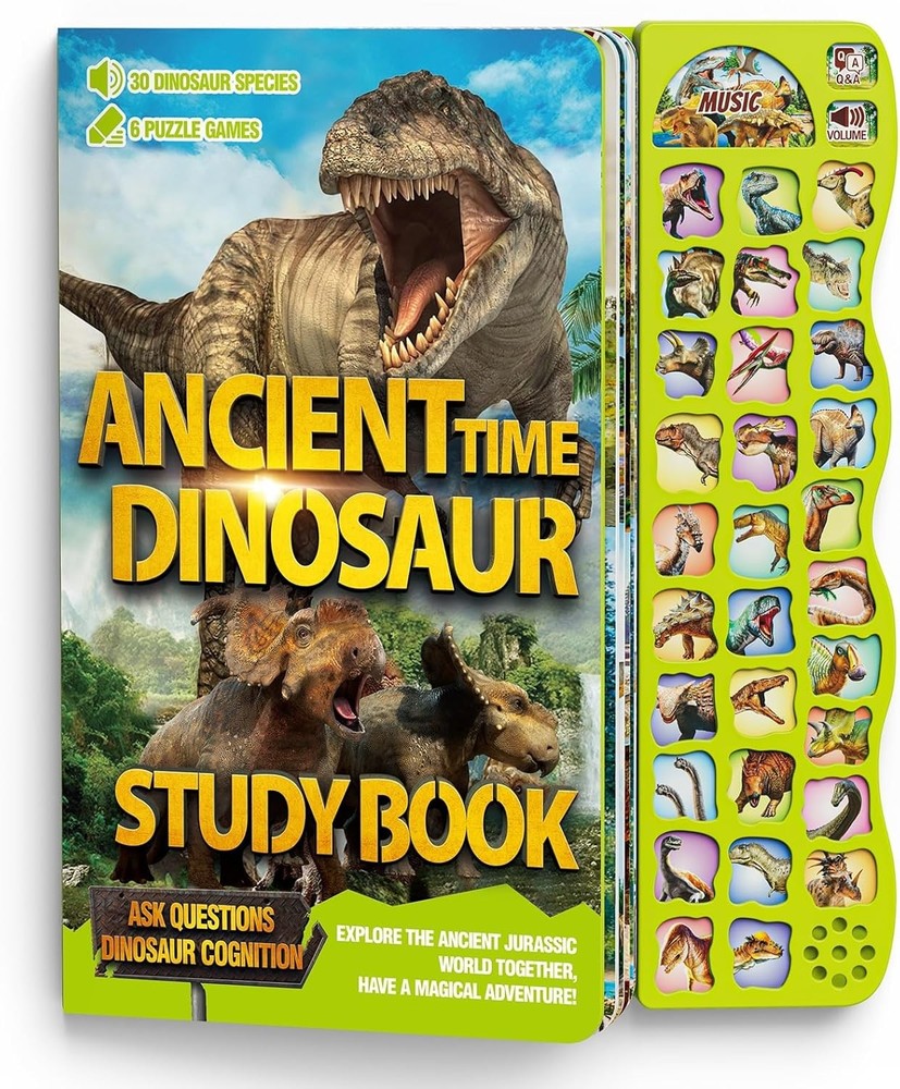 Dinosaur Toys for Kids 3-5 with Sound Book Featuring 30 Realistic Species Names
