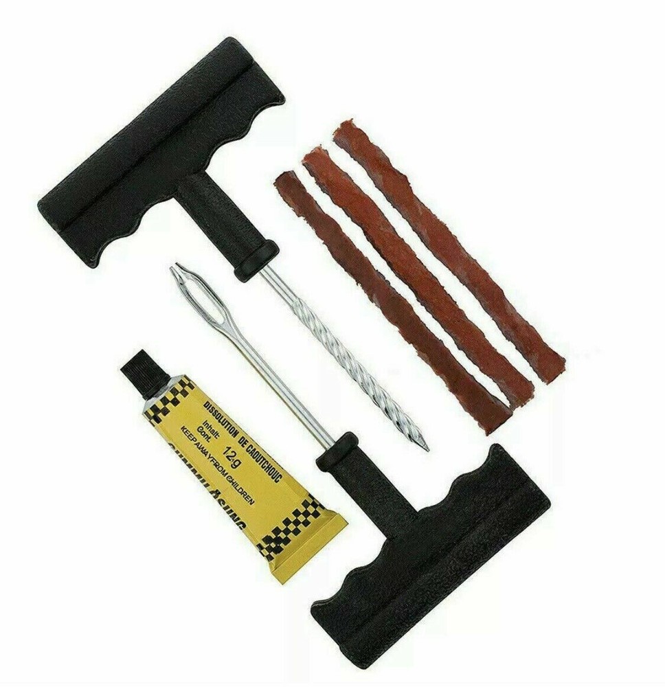 6Pcs Tubeless Tyre Puncture Repair Kit with Glue and Strips
