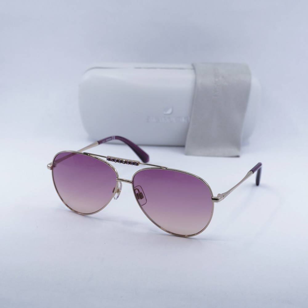 SWAROVSKI SK0308 Shiny Rose Gold Pink Gradient 60-12-140 Sunglasses New A