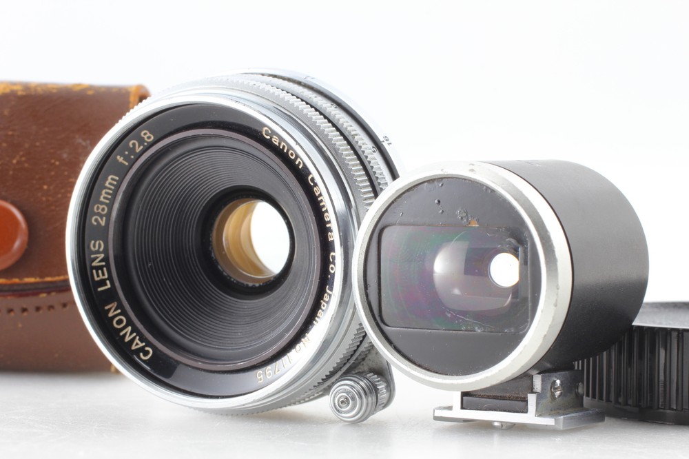 [MINT W/Finder Case ] Canon 28mm f2.8 Lens LTM L39 Leica screw Mount From JAPAN