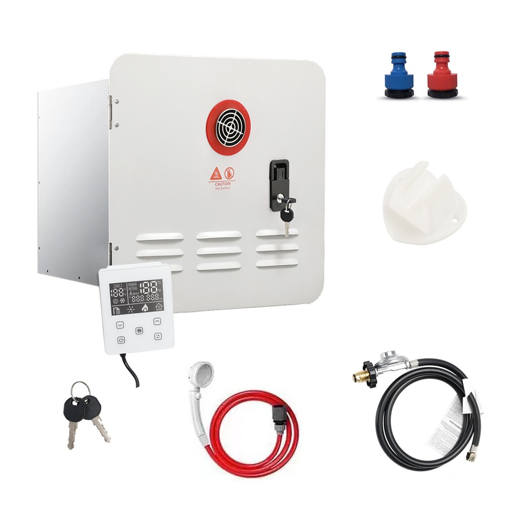 RV Tankless Water Heater Propane Gas 65000BTU with Controller、Shower Accessories