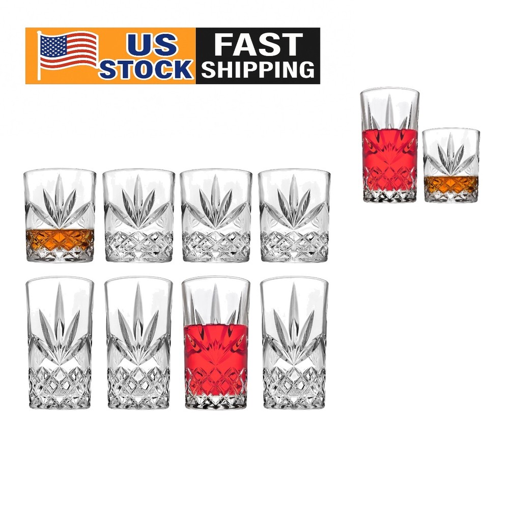 4-Piece Highball and Old Fashioned Glass Set for Stylish Entertaining