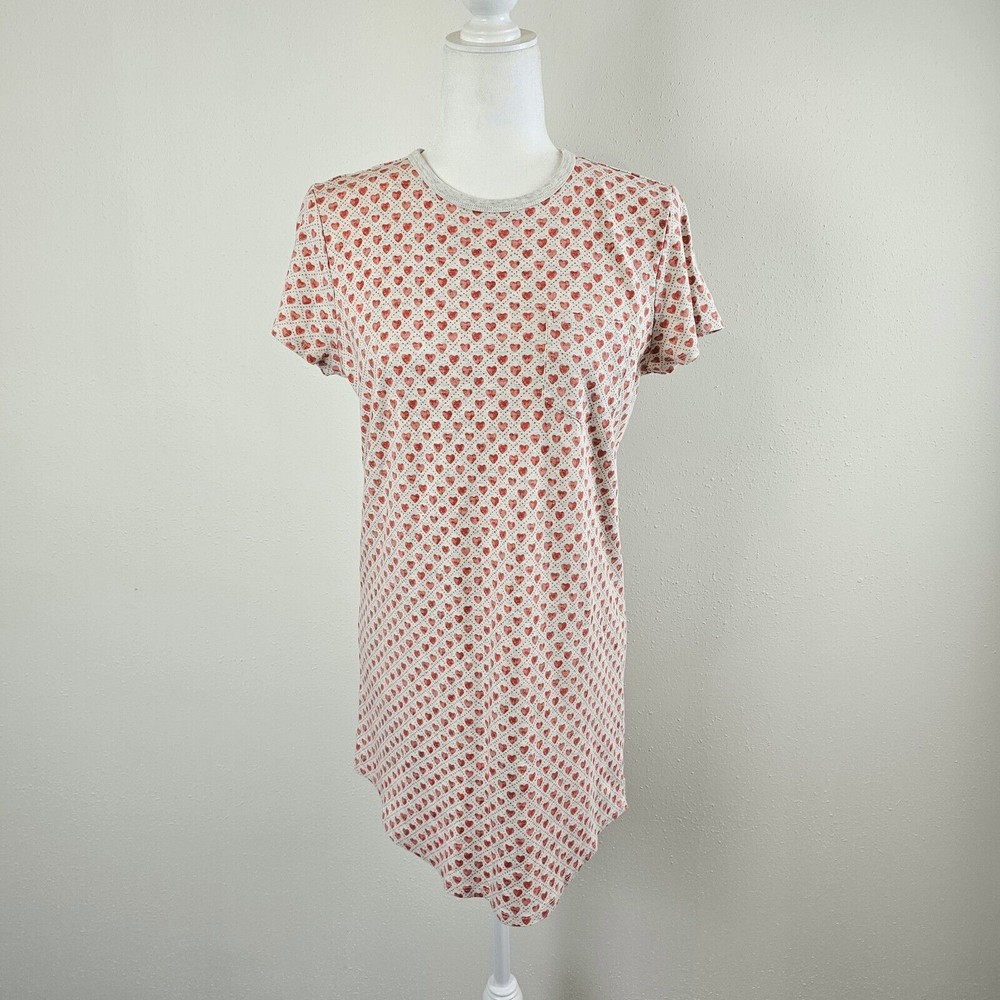 Roller Rabbit Mini T-Shirt Pajama Dress in Hearts Size S Pima Cotton