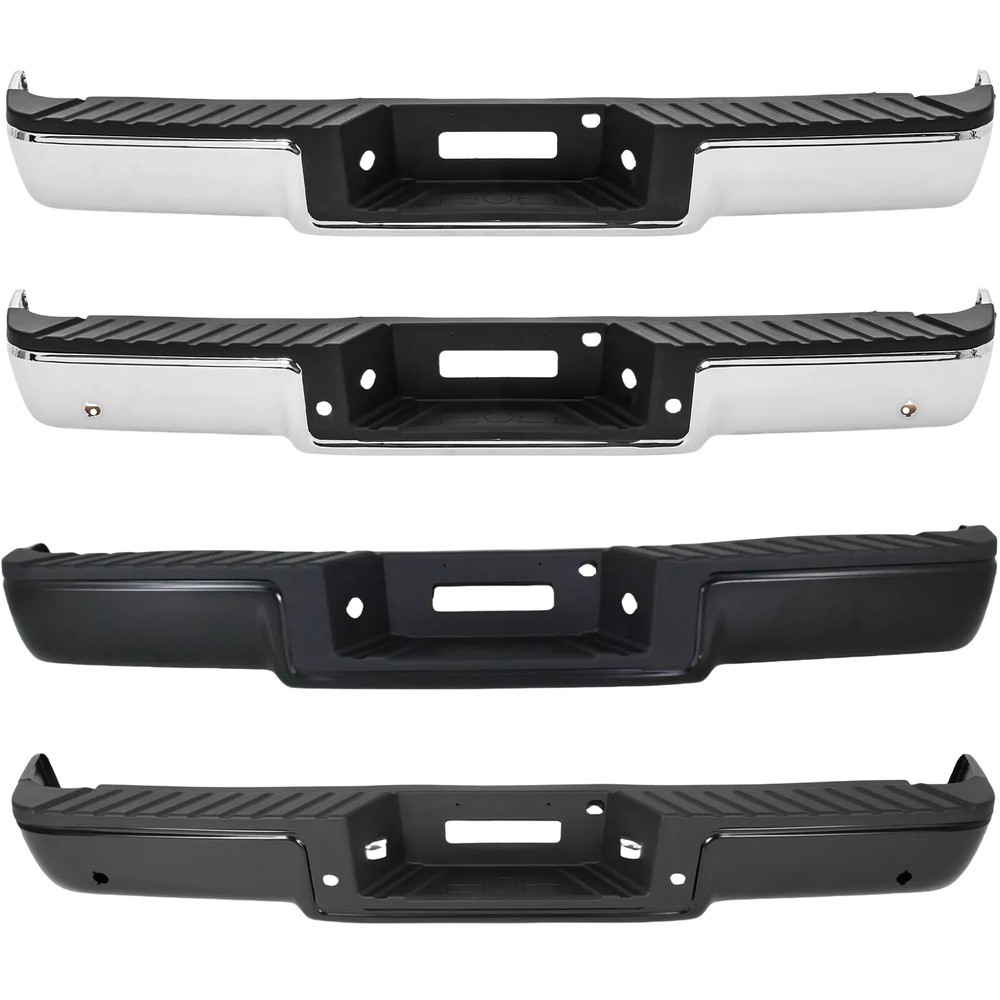 Rear Step Bumper Assembly For 2004 2005 2006 Ford F-150 F150 Chrome/Black