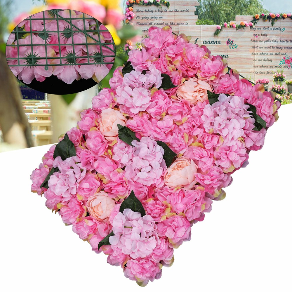 Used!!6 * 60*40cm Artificial Flower Fake Rose Panel Floral Wall Backdrop Wedding