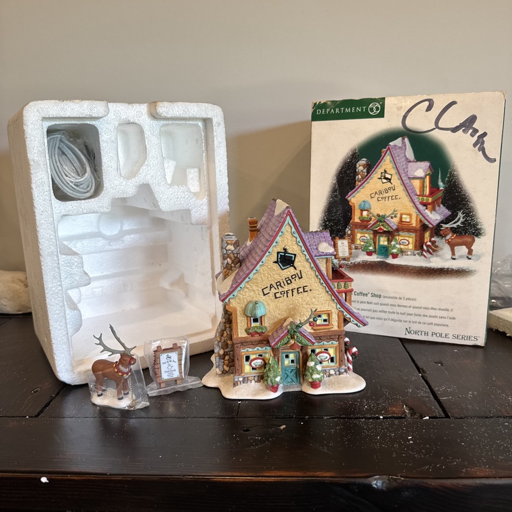 Dept 56 North Pole Village Caribou Coffee Holiday Collectible
