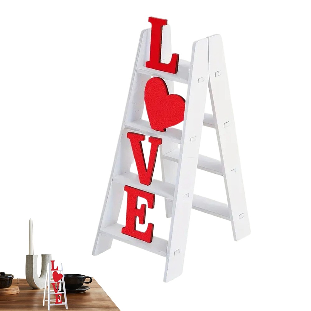 Valentine's Day Sign Love Ladder Tabletop Mantle Shelf Wedding Home Decoration