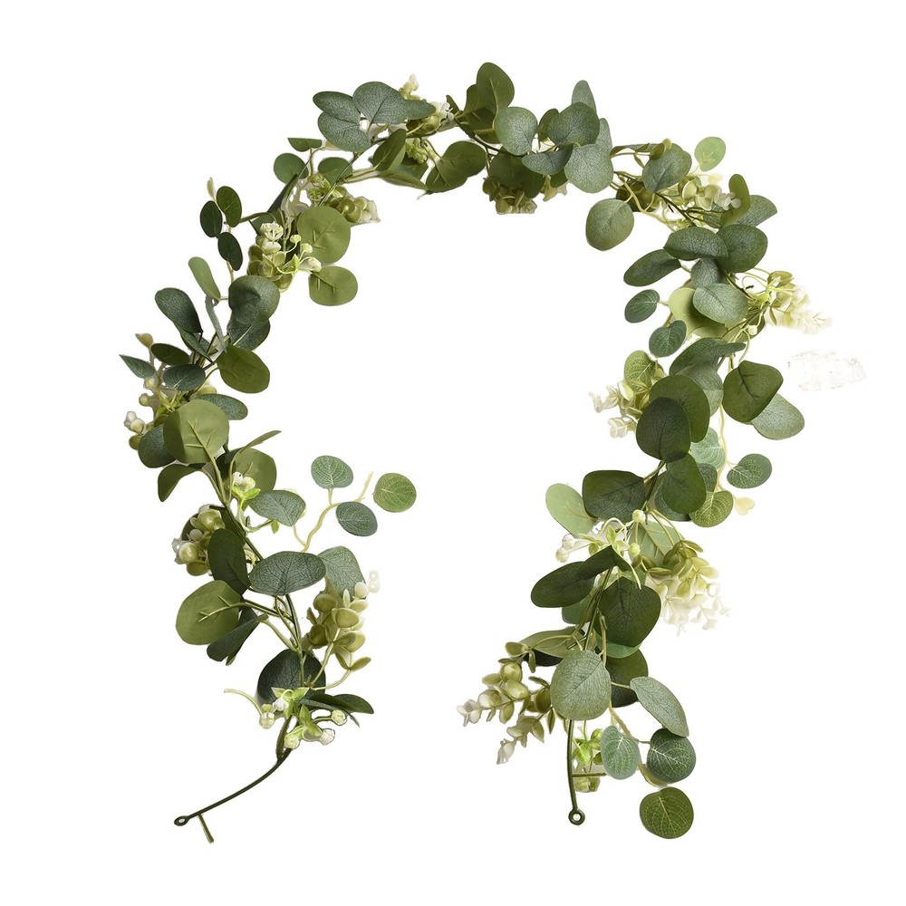 Minimal Maintenance Artificial Eucalyptus Garland Wreath for Busy Individuals