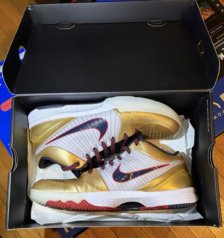 Nike Kobe 4 Protro 2024 Gold Medal Sneakers Size 11 FQ3544-100