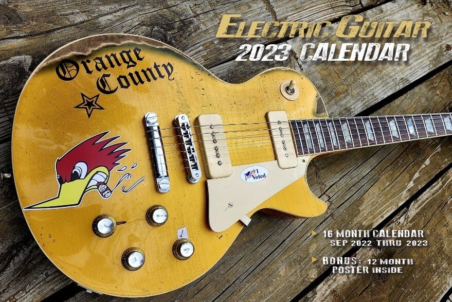 CLEARANCE SALE! 2023 ELECTRIC GUITAR CALENDAR W/ FREE GIBSON PICK-image