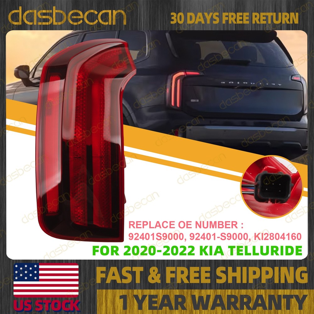 Left Driver Side Tail Light Assembly For Kia Telluride 2020-2022 92401-S9000