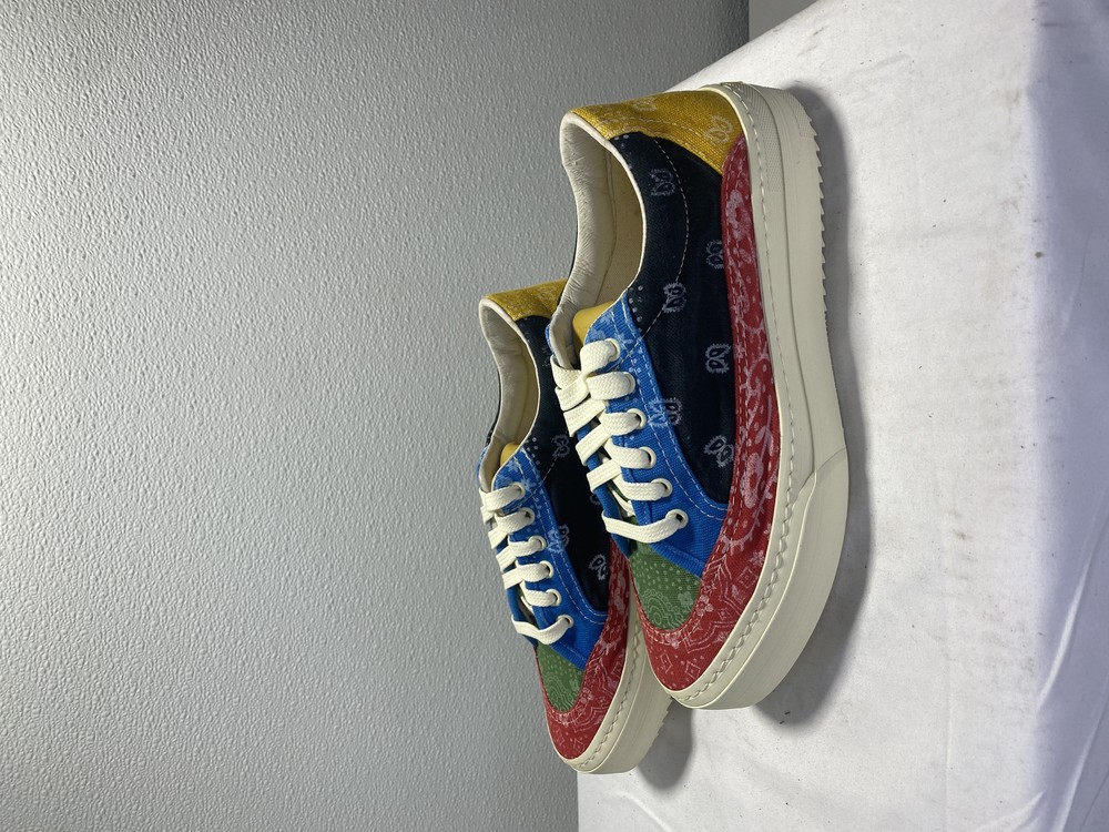 Rhude Bandana Print Low Top Canvas Sneakers for Men Size 8 Comfort Lace Up