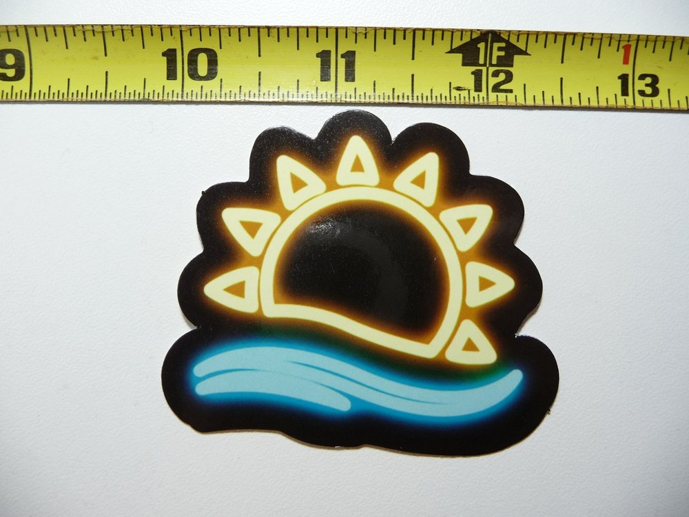 SUNRISE OVER WATER NEON STYLE STICKER DECAL COLORFUL FUNNY
