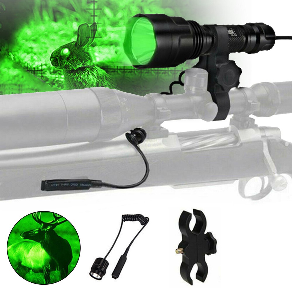 Gun 90000LM Green Flashlight Hunting Air Rifle Torch Lights Scope Mount Lamp USA