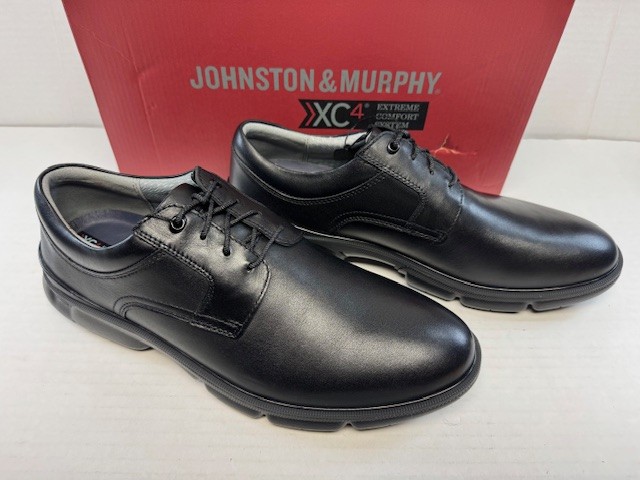 Johnston & Murphy XC4 Tanner Plain Toe Dress Casual Shoe, Black Full Grain, 9.5