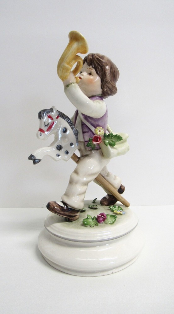 Goebel Lore Blumenkinder, West Germany - Young Boy on Stick Pony - VGUC