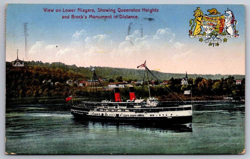 Inland Cruise Ship Lower Niagara River Queenston Heights Postcard Z12