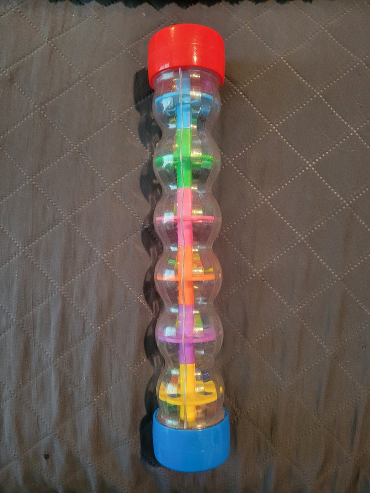 Vintage Rainbow Rain Stick Sensory Toy for Kids by Blue Box Toys