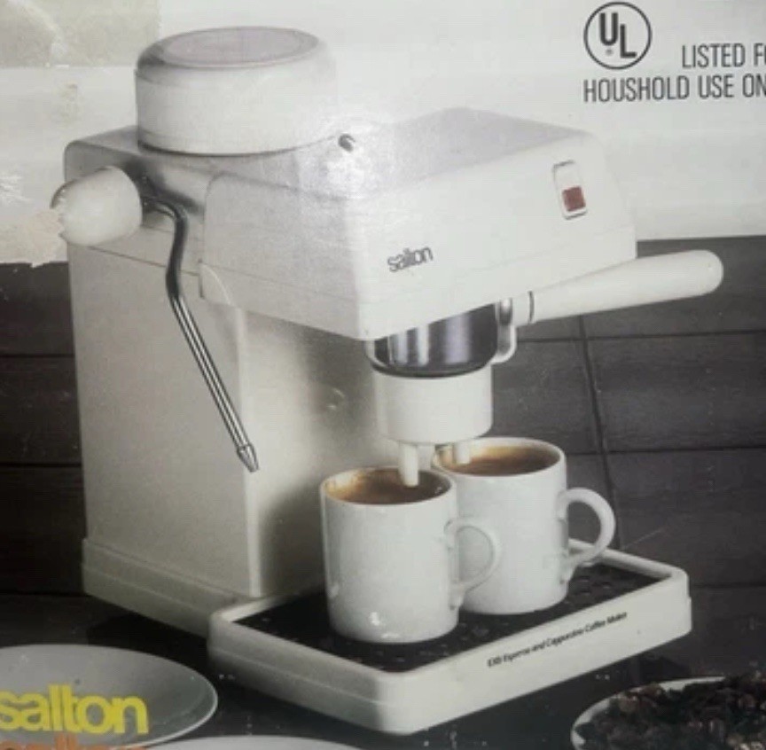 Vintage Salton EX-8 White 15-Bar Espresso Cappuccino Machine