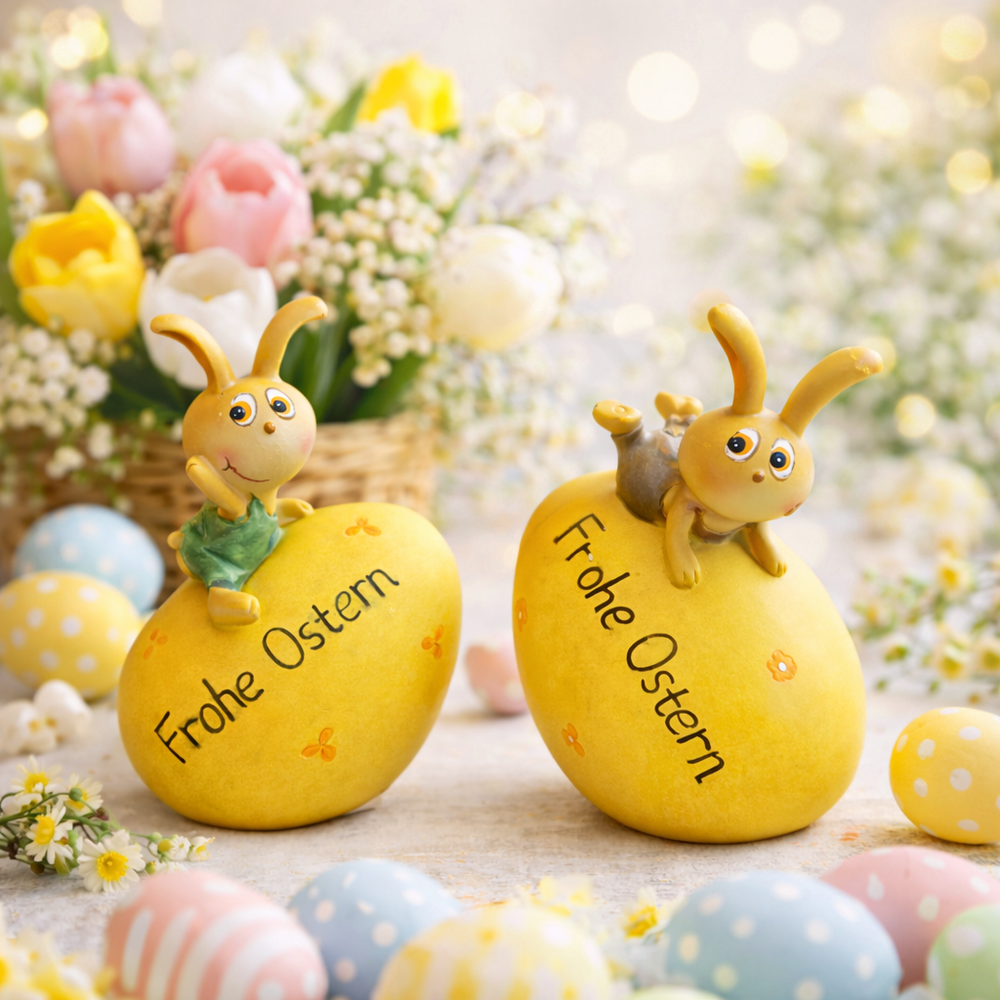 Decorative Easter bunny figurine happy Easter egg Easter decoration spring decoration table decoration gift