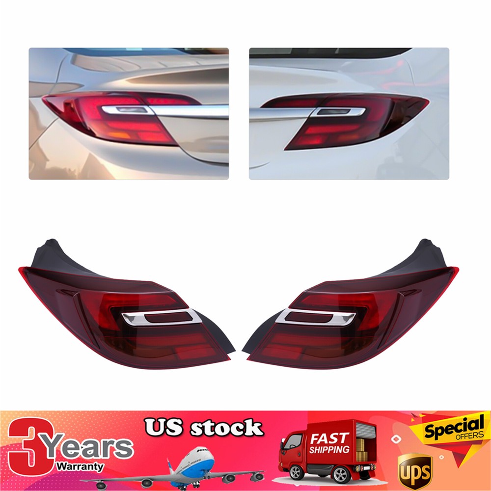 2014-2017 Buick Regal LED Tail Light Pair Red 12V Outer Left & Right  