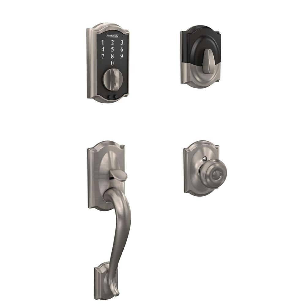 Satin Nickel Electronic Touch Deadbolt with Thumbturn for Entry Doors
