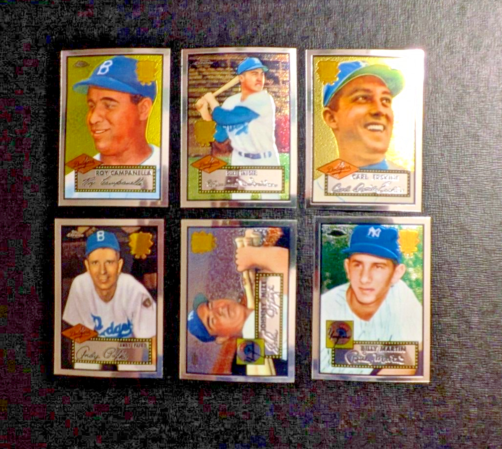 2002 Topps Chrome (Lot of 6) '52 Reprint Inserts - Campanella / Snider/ Erskine