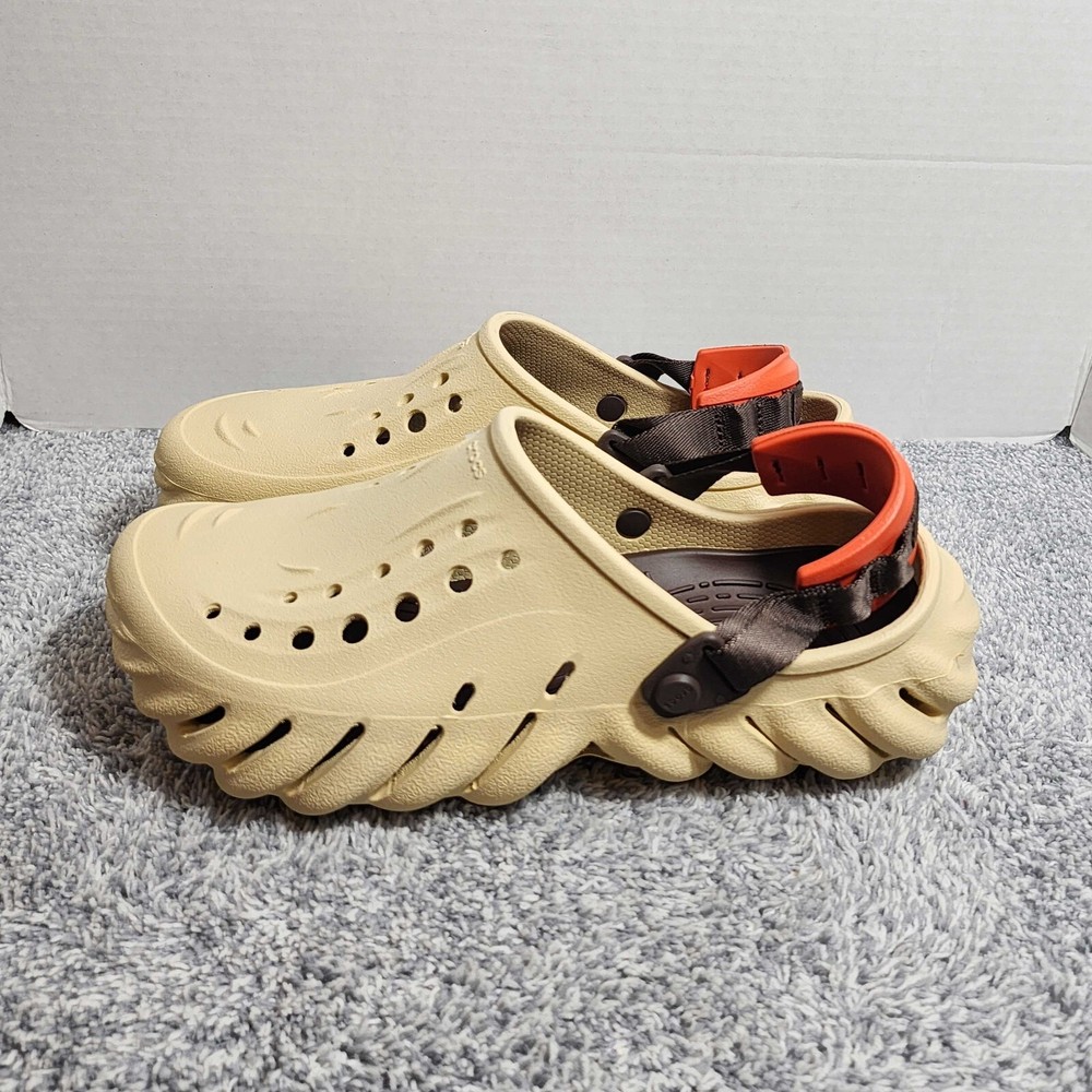 Crocs Echo Clogs Unisex Size Men's 9 Women's 11 Sesame Tan Beige  207937-0HX NEW
