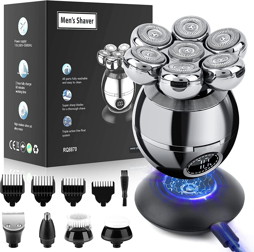 Head Shavers for Bald Men, 6 in 1 Electric Razor Mens Shaver Wet Dry Cordless...