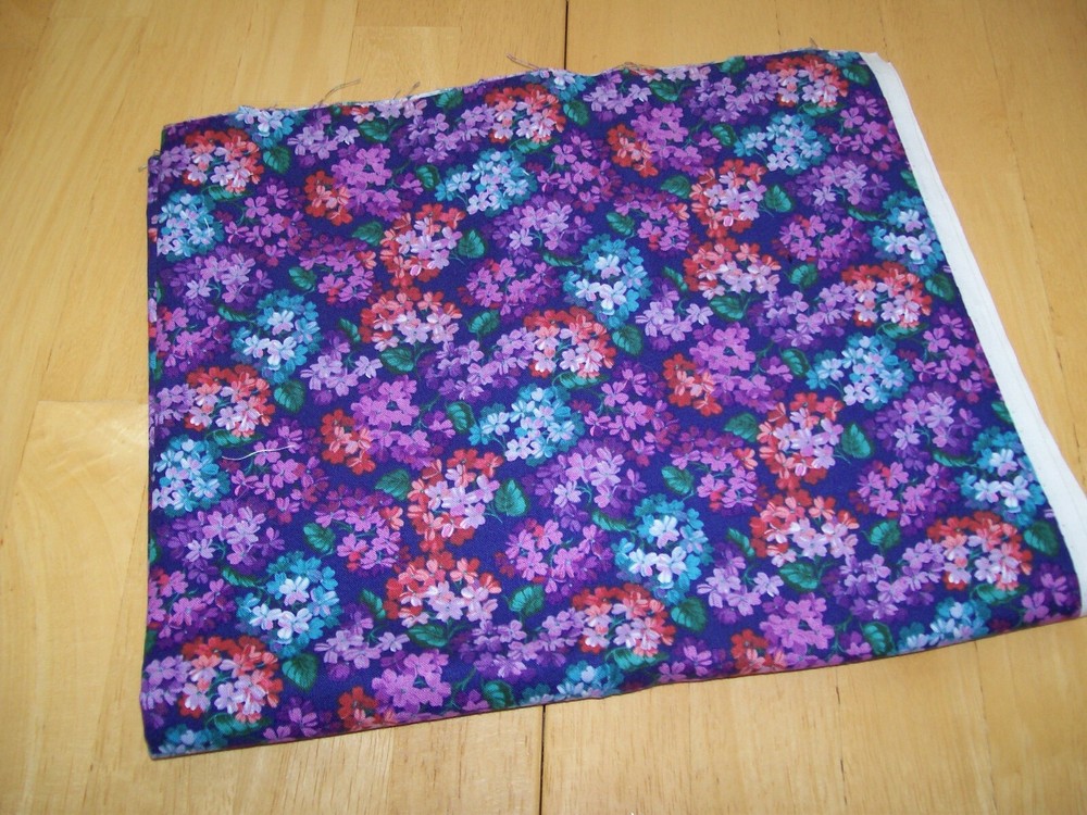 Purple Alyssum Floral Print Cotton Fabric by Joann - 1 Yard