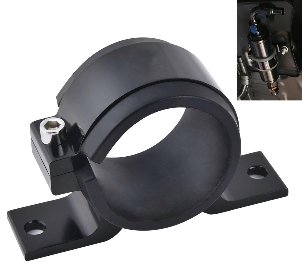 50mm Single Clamp Cradle Fuel Pump Bracket Fuel Filter Mounting Black US STOCK