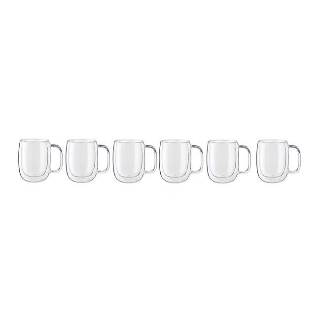 ZWILLING Sorrento Plus Double Wall Glassware 12-oz-/-8-pc Coffee Glass Mug Set