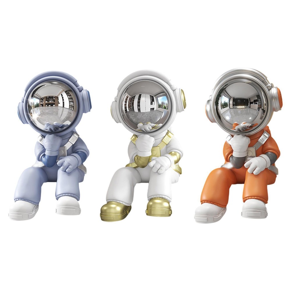 Astronaut Figurine Resin Modern Statue for Cabinet Bedroom Table Centerpiece