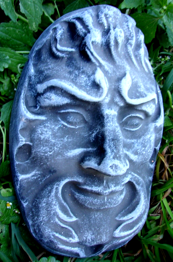 Greenman face plastic mold cement plaster concrete mould 9.5