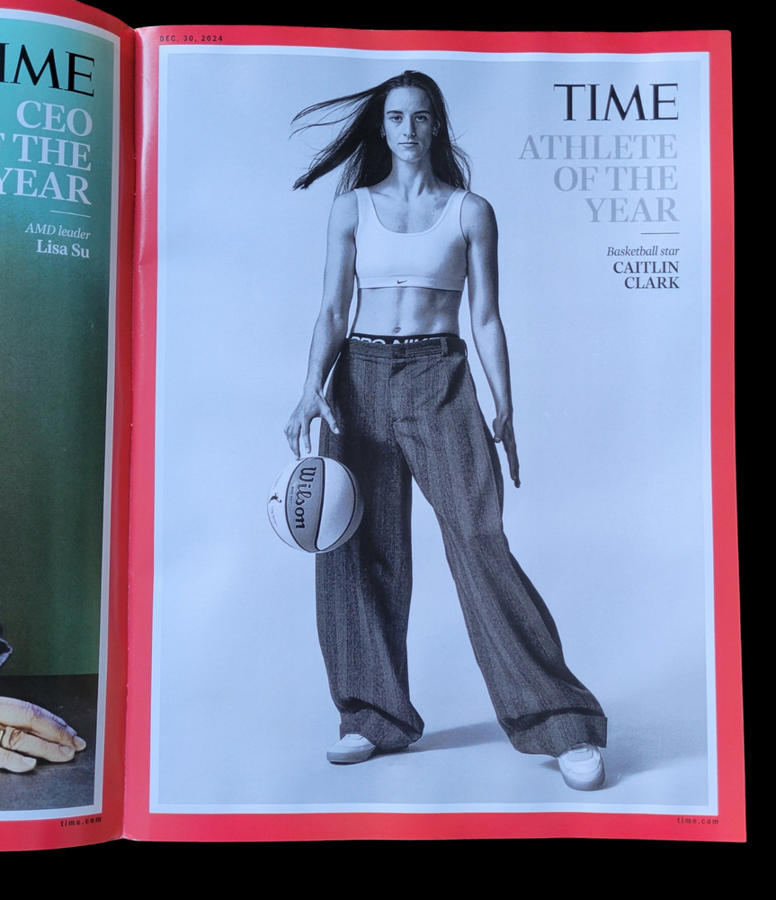 CATLIN CLARK Time Mag Dec 30, 2024 ATHLETE OF THE YEAR Donald Trump