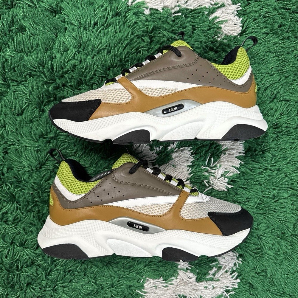 Dior B22 Sneakers Size 12 Ebony Camel Yellow Brown Super Clean 45