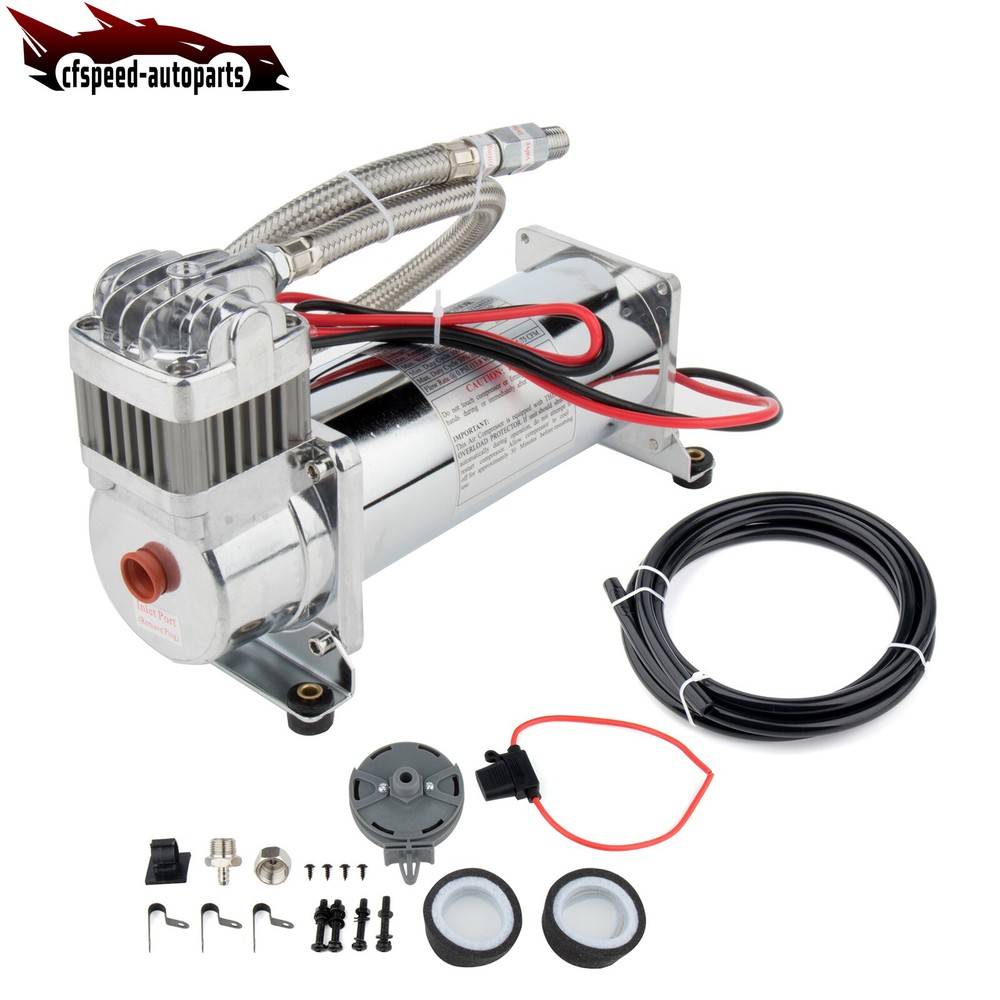 12V 200 PSI Train Horn Air Compressor Kit with Permanent Magnetic Motor and Hose