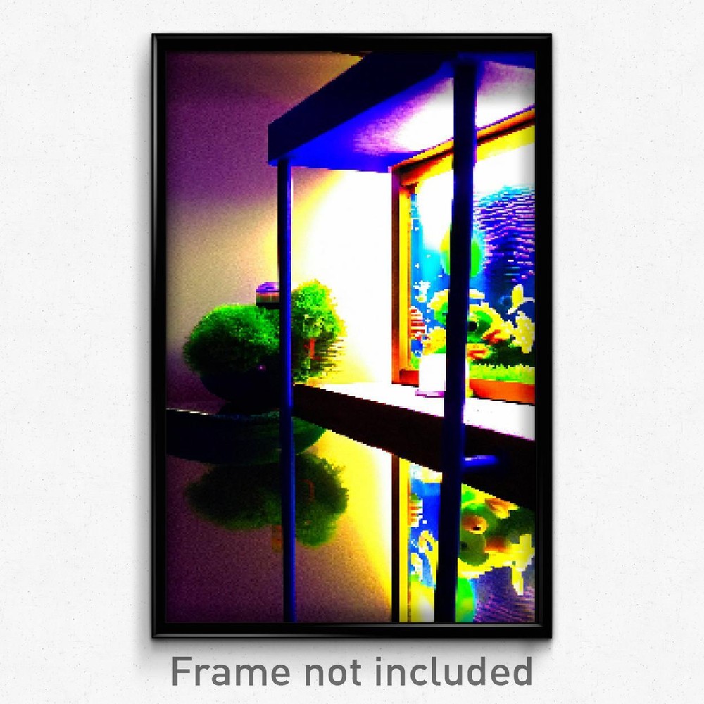 8 Bit Pixel Art Aquarium Poster - Psychedelic Video Game Print