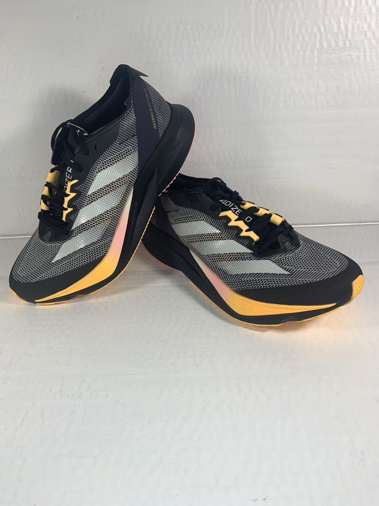 Size 9 - adidas Adizero Boston 12 (Black/Yellow) Women's Running Shoes