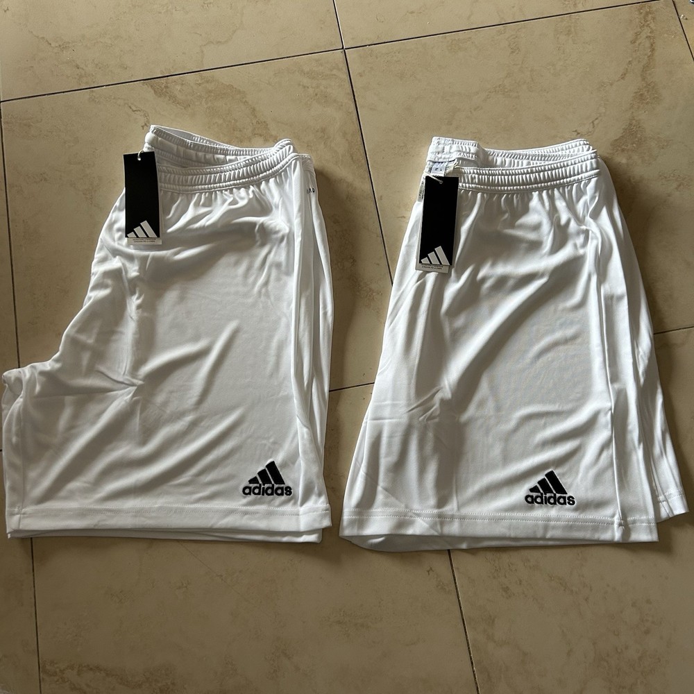 adidas Football Soccer Lot Of 2 Men’s XL White Performance Training Shorts