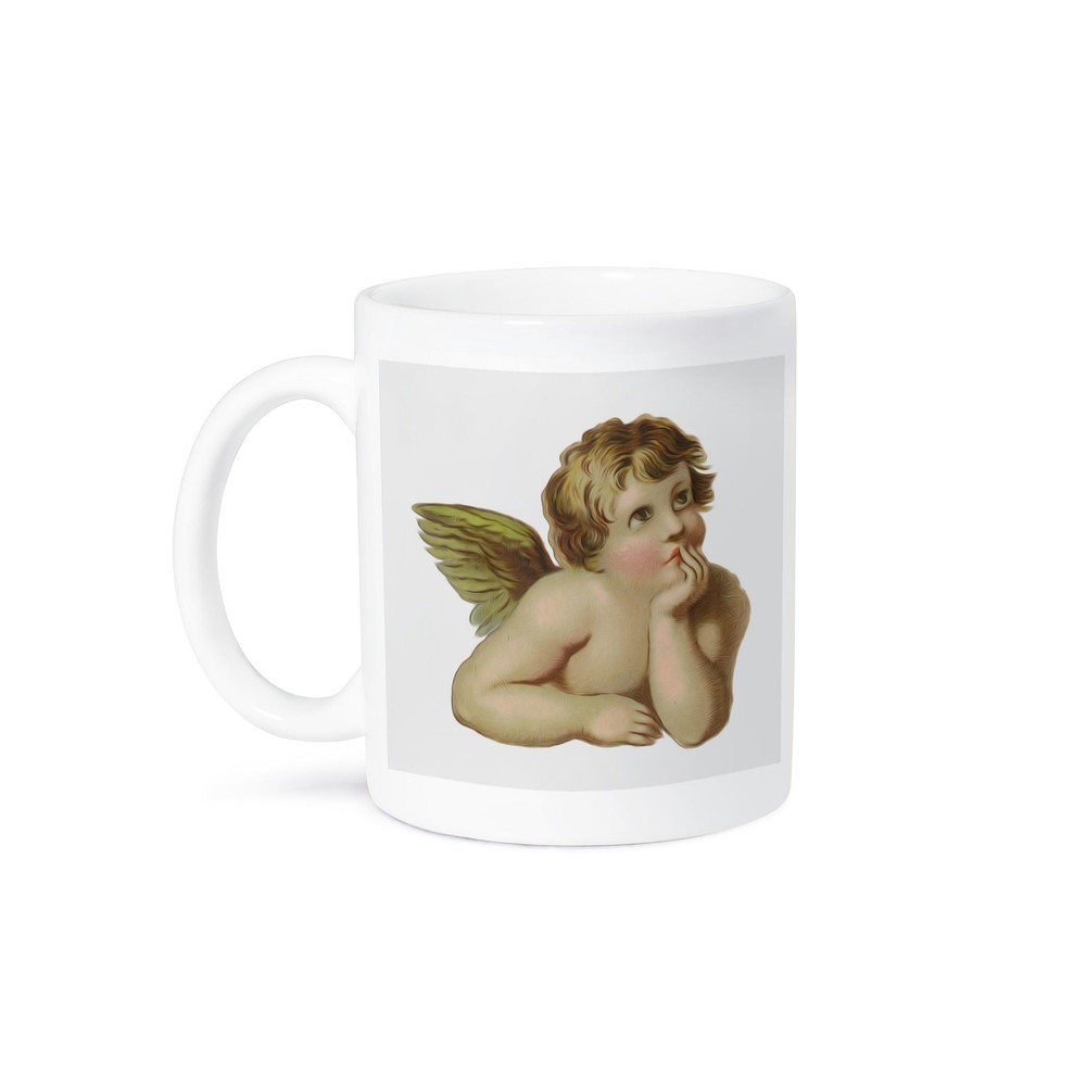 3dRose, Vintage Victorian Thinking Angel Cherub, Mug