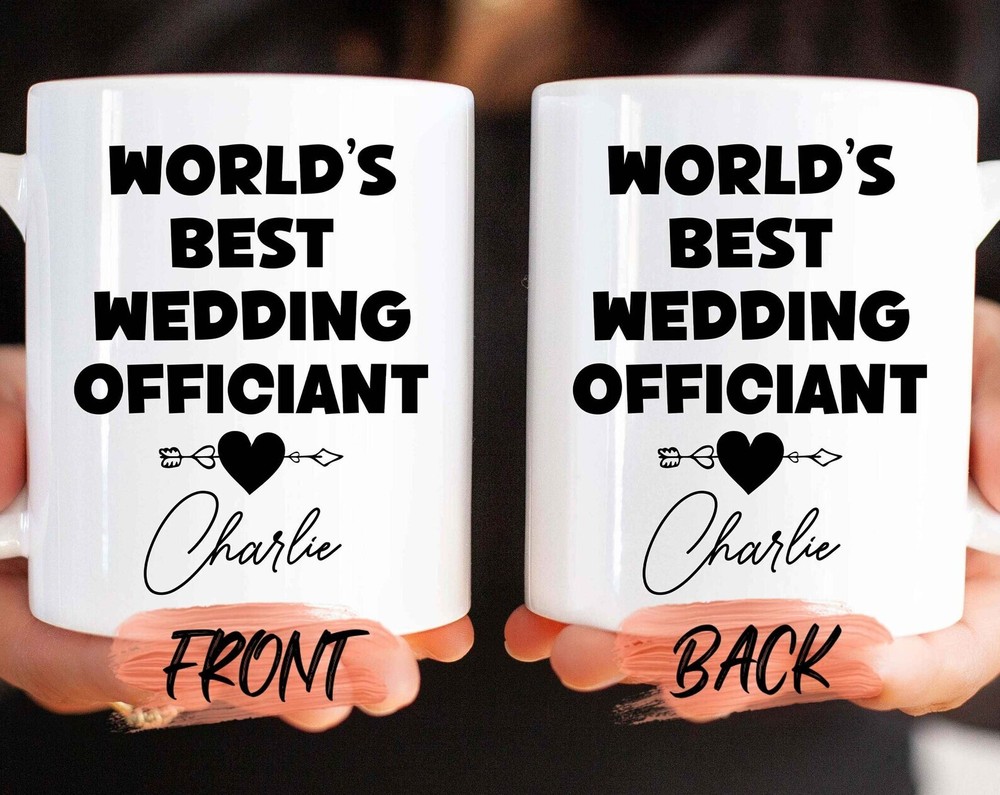 Worlds Best Wedding Officiant Gift Mug For Ministers and Celebrants