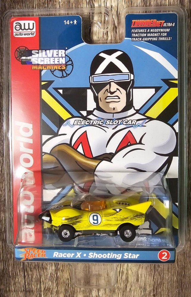 Autoworld HO Slot Car Speed Racer Racer X Shooting Star Yellow Worn New