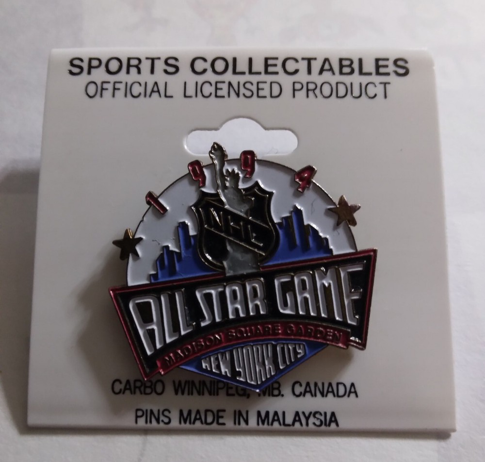 1994 NHL All Star Game New York Madison Square Garden Lapel Hat Pin NEW on Card