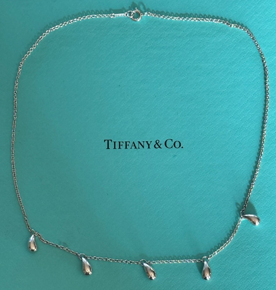 Tiffany & Co. Elsa Peretti 5 Tear Drop Necklace 16