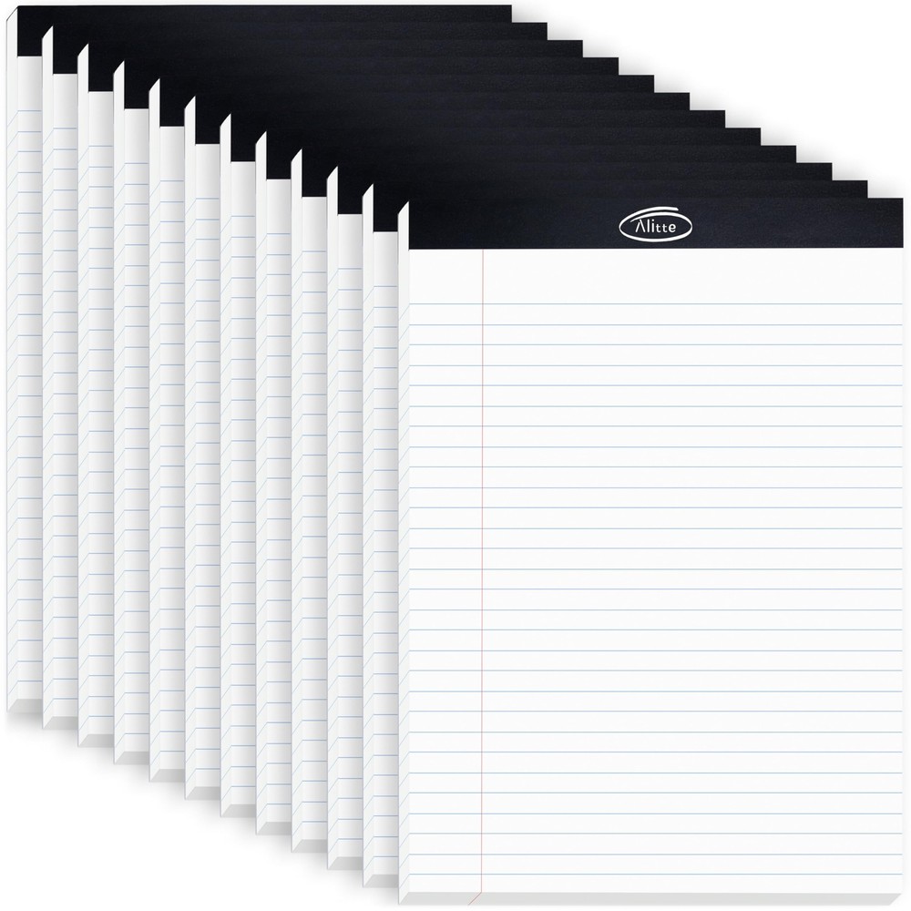 Legal Notepads 8.5 x 11, Pack of 12 - Perforated Wide Ruled Writing Pad - Pre...