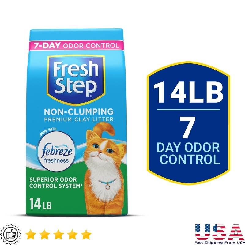 Non Clumping Cat Litter Febreze Freshness 14lbs Odor Control Easy Cleanup New